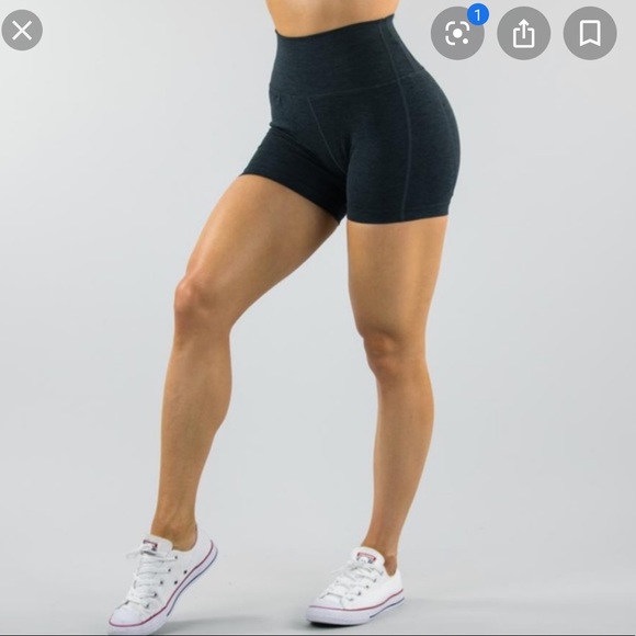 Alphalete Pants - Alphalete Revival Shorts - Marl Black